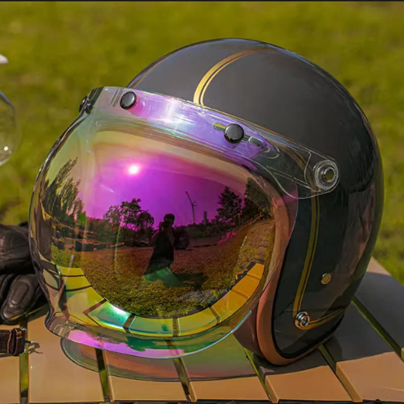 

Мотоциклетный шлем с открытым лицом Grey Gold Line 3/4 с толстой подкладкой и защитой от дыхания для запечатывания холодного воздуха осенью и зимой