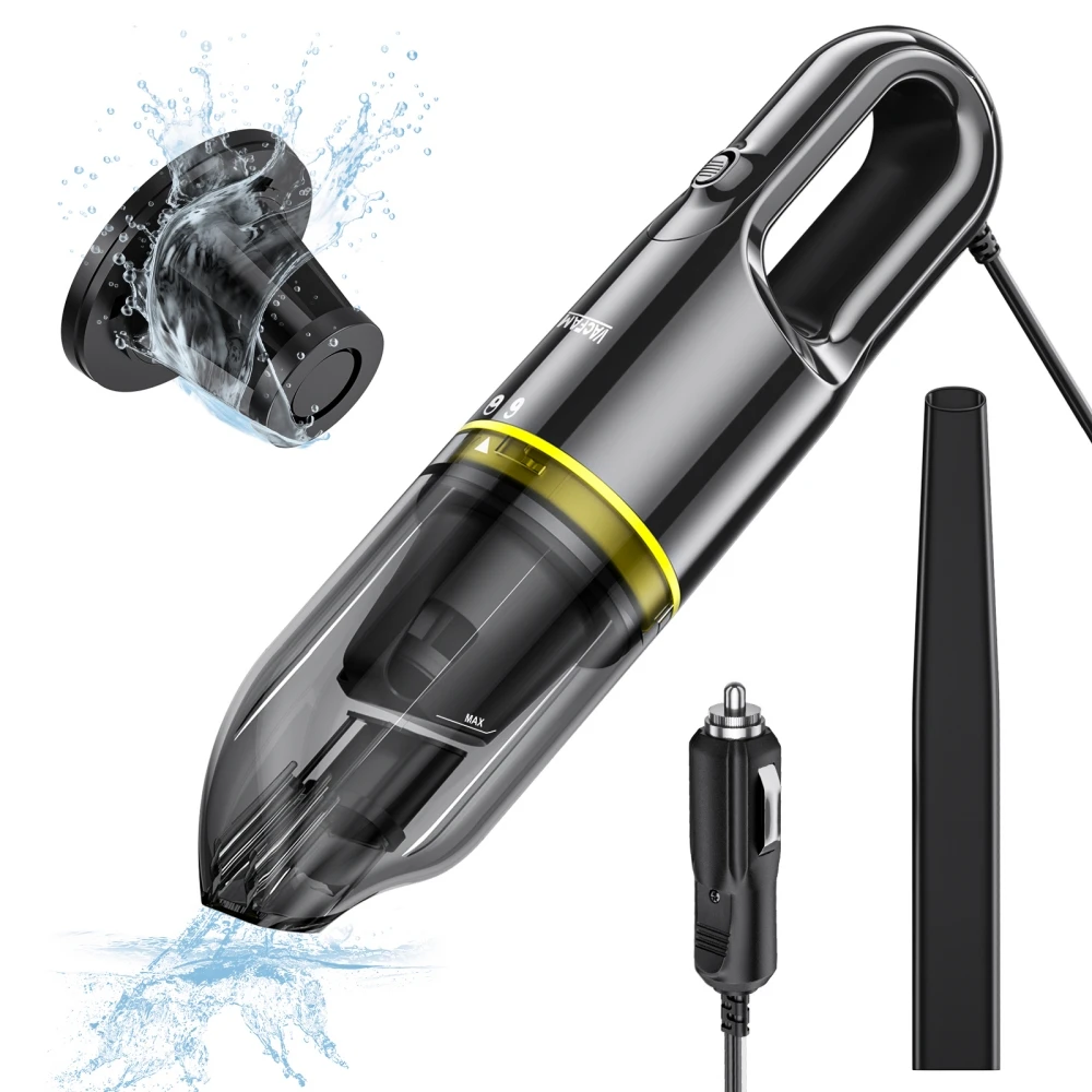 Car Vacuum Cleaner Wet and Dry 8000Pa Suction Power Handheld Portable Cleaning Tool with 4.5M Cable 50W Power Reusable Filter