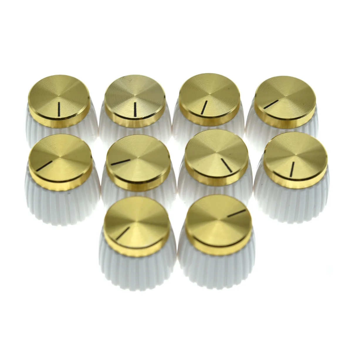 100 pcs AMP Push on Knobs Amplifier Knobs White+Gold Cap for Marshall Amplifier Guitar Accessories 일렉기타