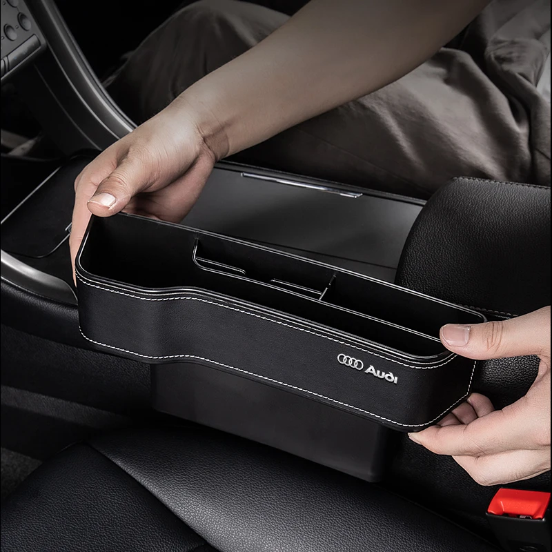 Car Seat Gap Leather Storage Box Phone Pocket For Audi A3 A4 A4L A5 A6 A6L A7 Q3 Q4 Q5 Q6 Q7 B8 B6 C6 S4 S5 S6 Car Accessories