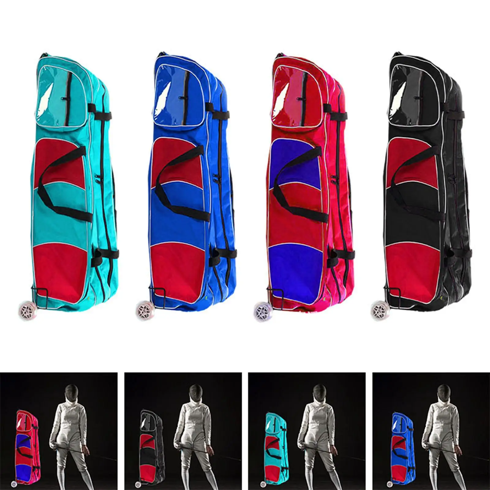 Fencing Bag Trolley Case with Wheels Storage Bag Travel Bag Rolling Fencing Bag