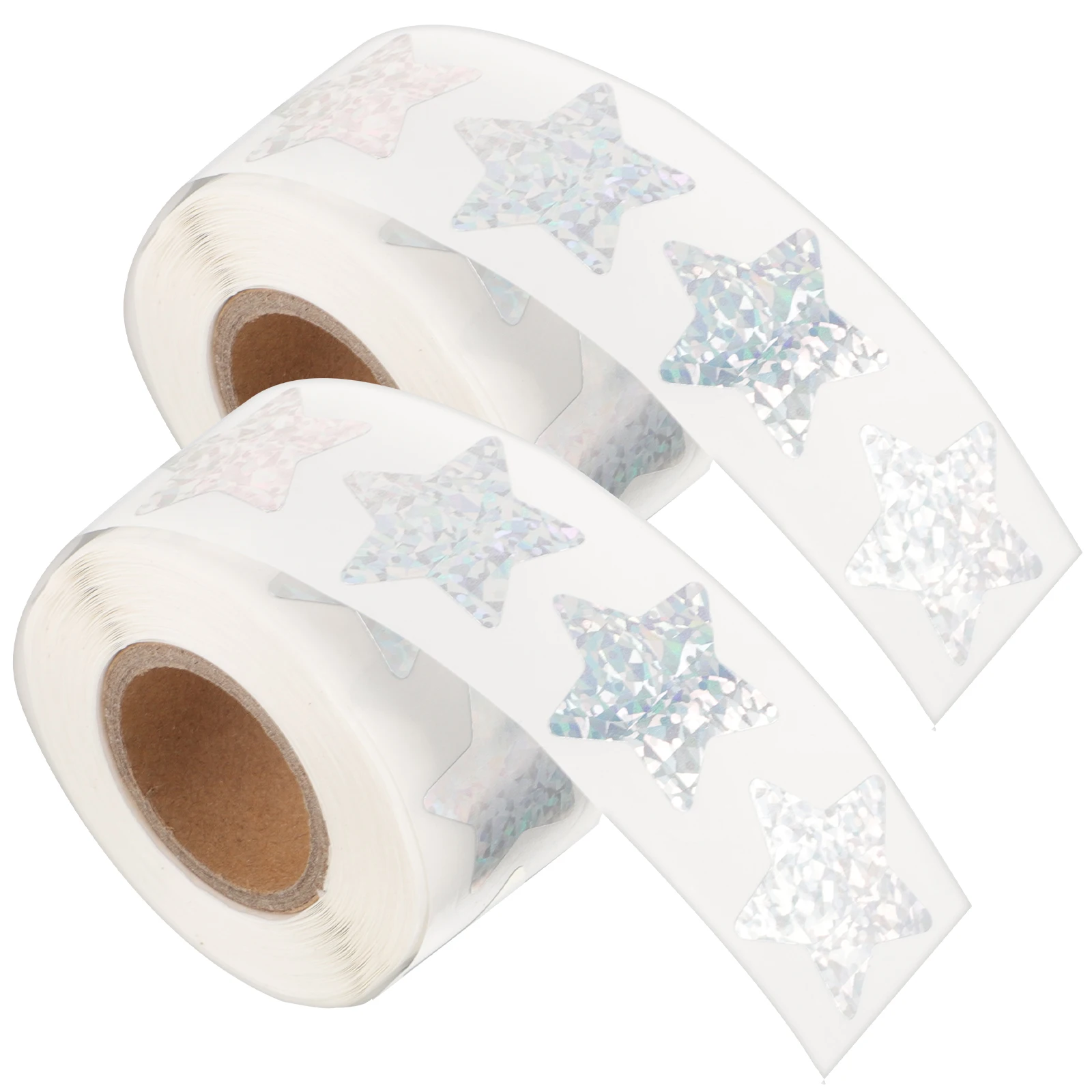 

2 Rolls 1 Inch Silver Star Stickers Sparkling Glitter Label Kids Reward Classroom Teacher Supplies Craft Decoration Five pointed