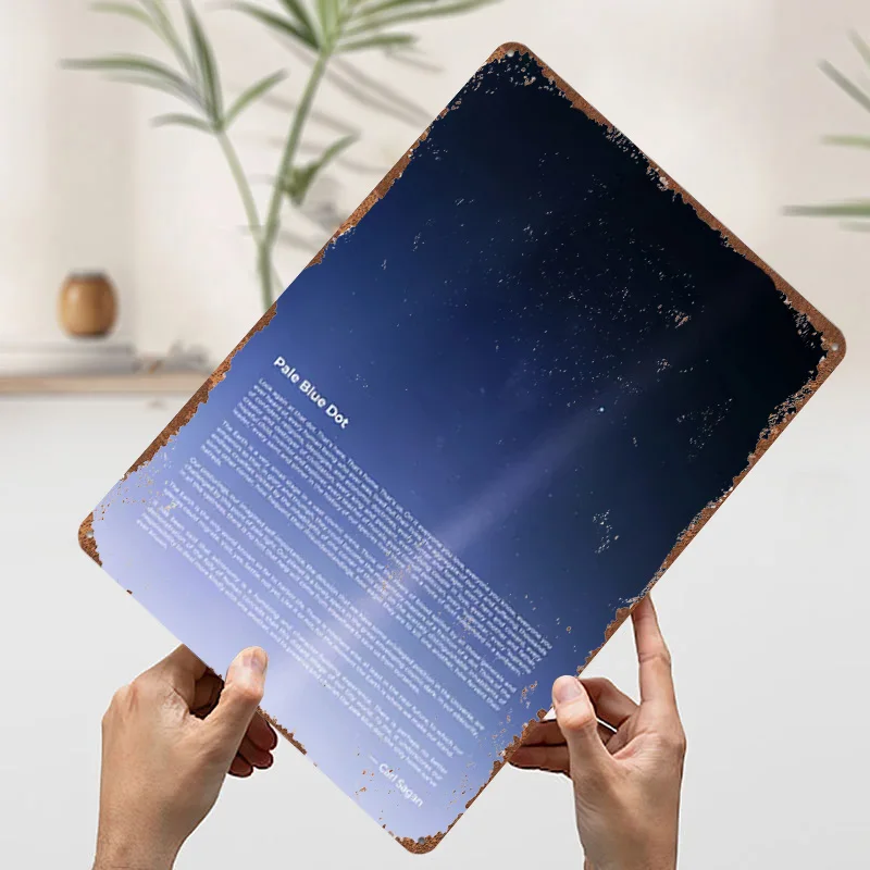 شاحب الأزرق نقطة معدنية المشارك تين علامات الديكور ديكورات غرفة نوم علامة معدنية مخصصة ل جدار الفن الديكور عناصر ديكور المنزل