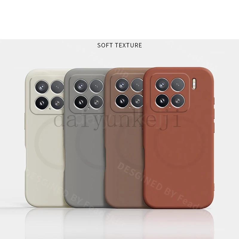Capa de telefone magnética para xiaomi 15 pro caso para mi xiaomi15 pro carregamento sem fio magsafe silicone capa macia com filme tela