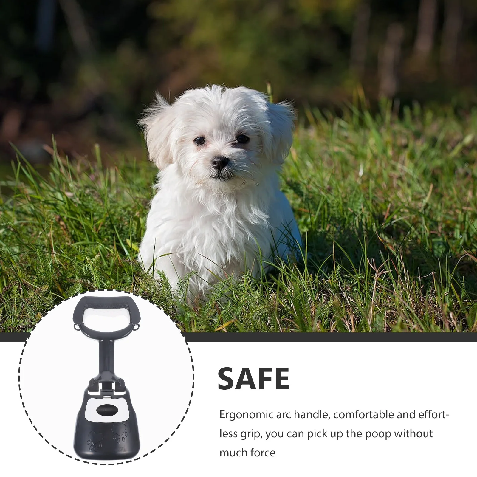 

Dog Poop Scooper Wear-Resistant Plastic Handle Ergonomic Design Outdoor Cleaning Portable Pooper Scooper for Yard and Large Dogs