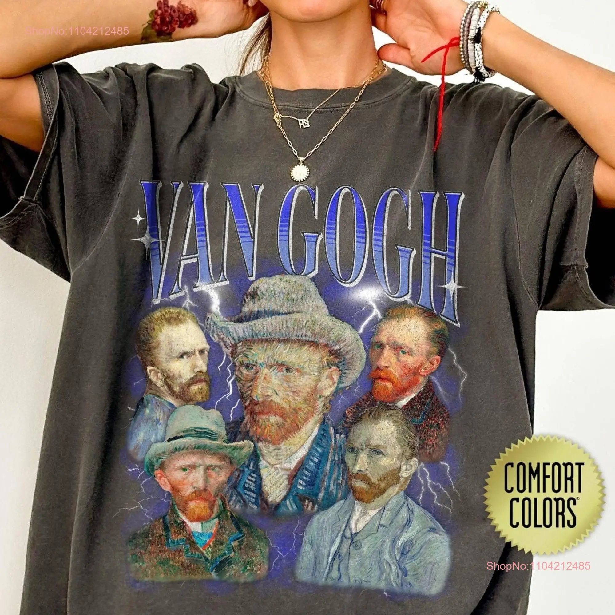 Van Gogh T Shirt 90s Bootleg Rap Comfort Colors Art Lover for Artist or Teacher Artwork Famous Painter