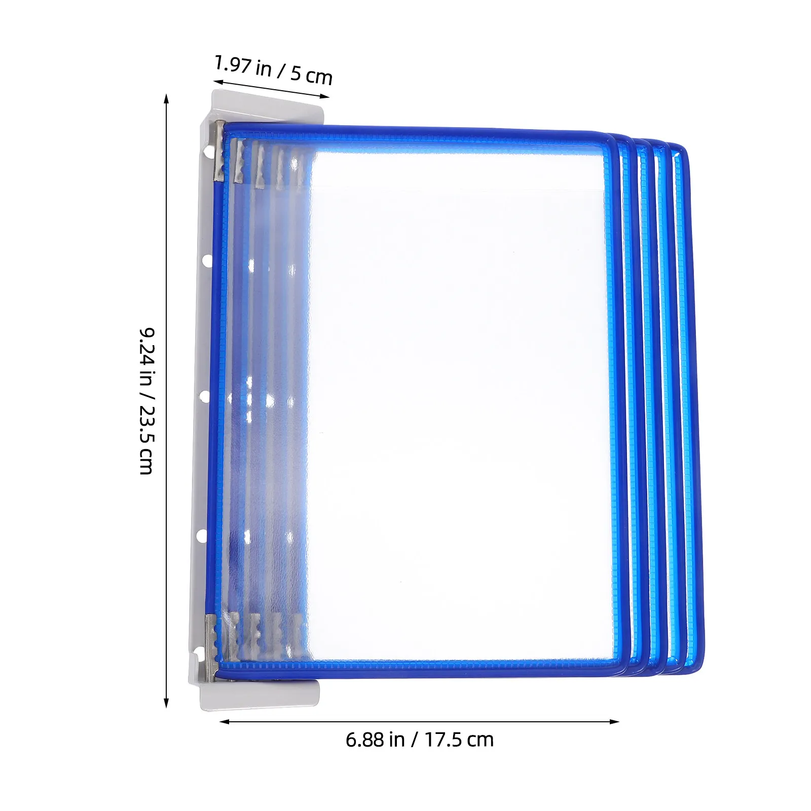 Wall Mounted Reference Organizer 5-Pocket File Folder Holder for Document Display Landscape Portrait Wall Mount File Holder