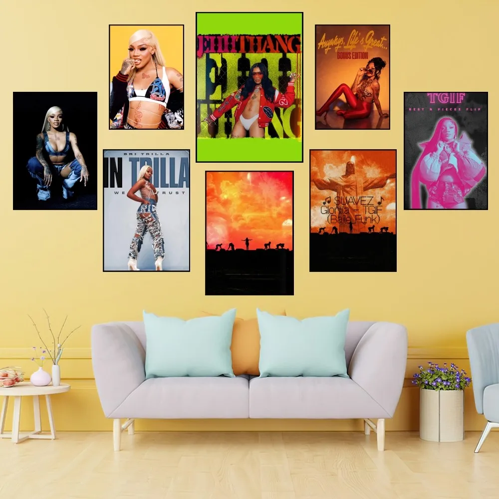 

Rapper Glorilla Ehhthang Ehhthang Poster Prints Wall Painting Bedroom Living Room Decoration Office Home