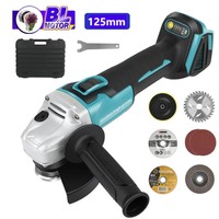 125mm Brushless Cordless Angle Grinder for Makita 18V - 3-Speed 12000RPM w/Safety Guard for Metal Stone Wood Cutting Tool
