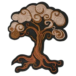 1PC Ancient Tree Embroidered Patch Iron On Sew On Patches For Clothing Cap Bag Jacket DIY Gift Vintage Badge With Hot Adhesive