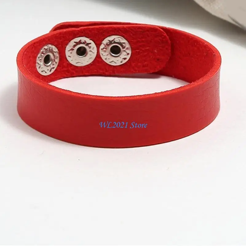 

G5GC Adjustable Leather Bracelet Sliding Clasp Fits 14 22cm Wrist Elegant PU Material Fashionable Unisex Jewelry Accessory