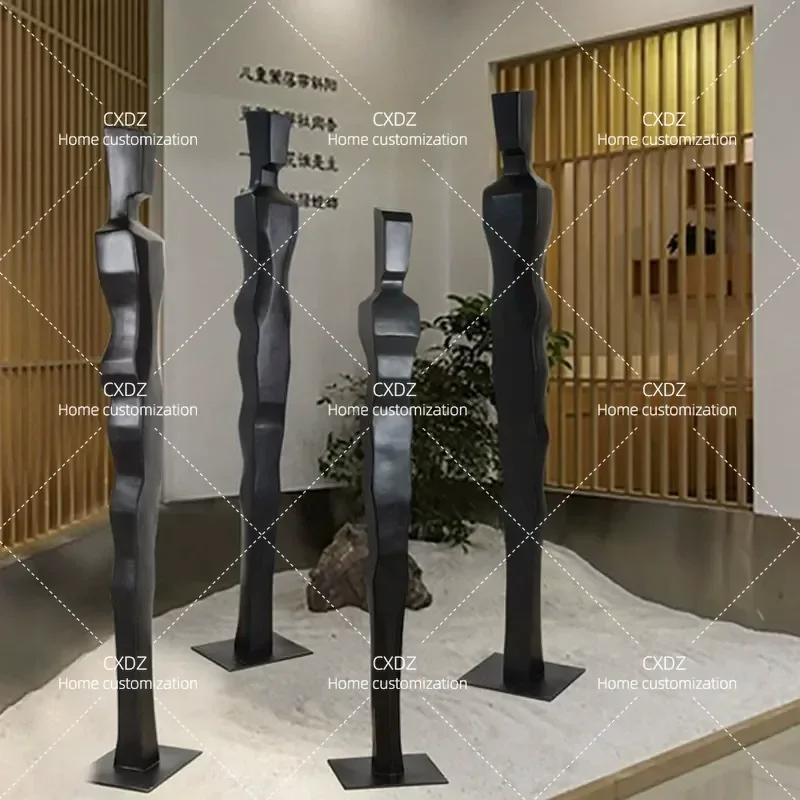 Modern Floor to Ceiling Sculpture for Hotel Lobby Sales Office Corridor Hall Art Decoration Welcome Figure Statue Interior