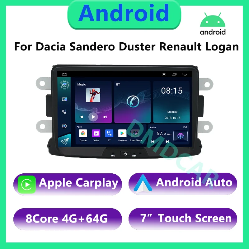 

7" Android 12 Car Multimedia Carplay Auto Player GPS Navigation Radio For Dacia Sandero Duster Renault Captur Lada Xray 2 Logan