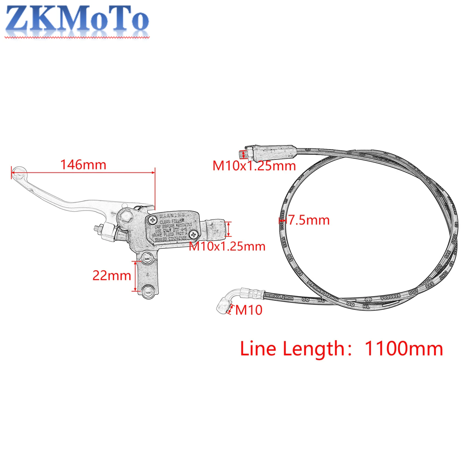 오토바이 유압 클러치 마스터 실린더 오일 호스 파이프, Husqvarna TE FE TX FX TC FC, KTM EXC EXCF SX SXF XC XCF 2023