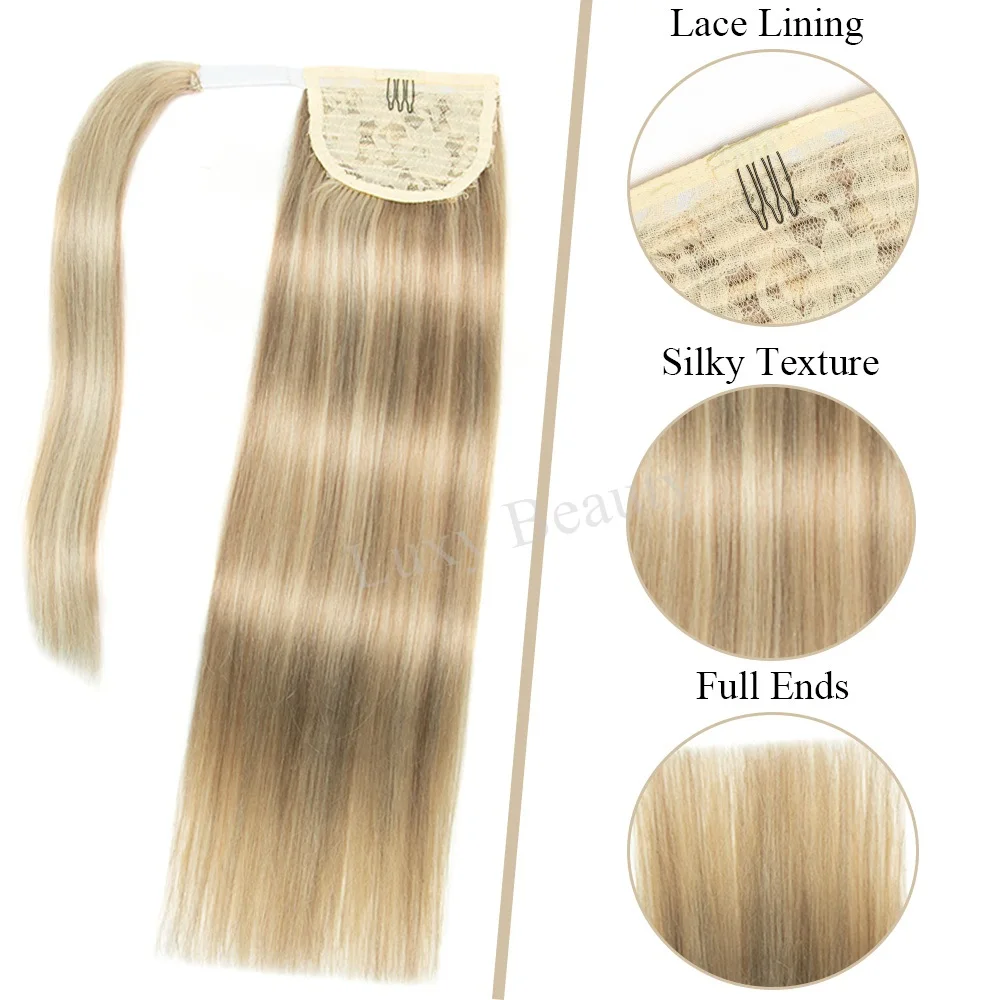 كليب في ذيل حصان شعر مستعار بشري شعر بشري حقيقي التفاف حول قطعة الشعر الطبيعية أسود بني شقراء كليب ins ذيل حصان عالي