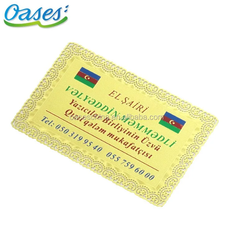 Customized query Chemically Etched Durable Corrosion Resistant Gold Metal Business Card