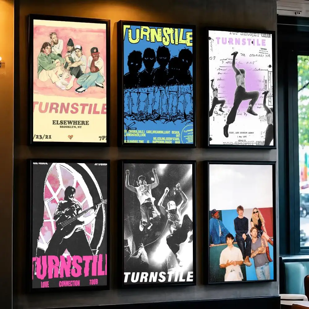 band T-Turnstile-E Poster Minimalist Wall Sticker for Cafe Office Bar Home Decor and Gift