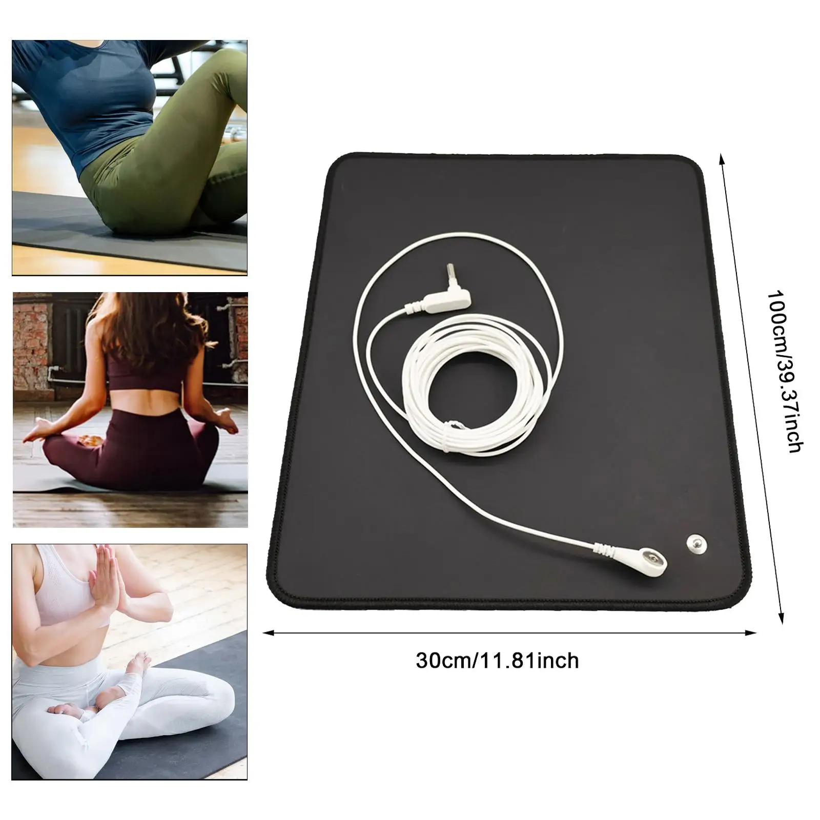 Home Grounding Pad Earthing Mat with Cord Anti Static Rubber Yoga Mat for Office Sleep Portable Non Slip Conductive Surface