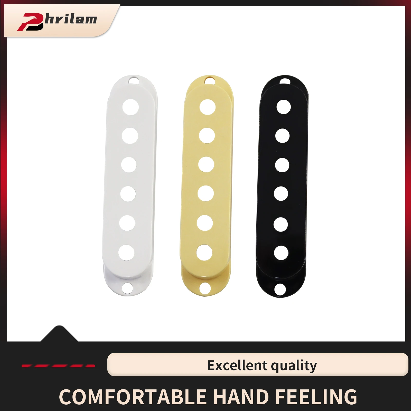 PHRILAM Plastic Guitar Single Coil Pickup Covers for USA/Mexico Strat Fender Stratocaster Electric Guitar (Set of 3)