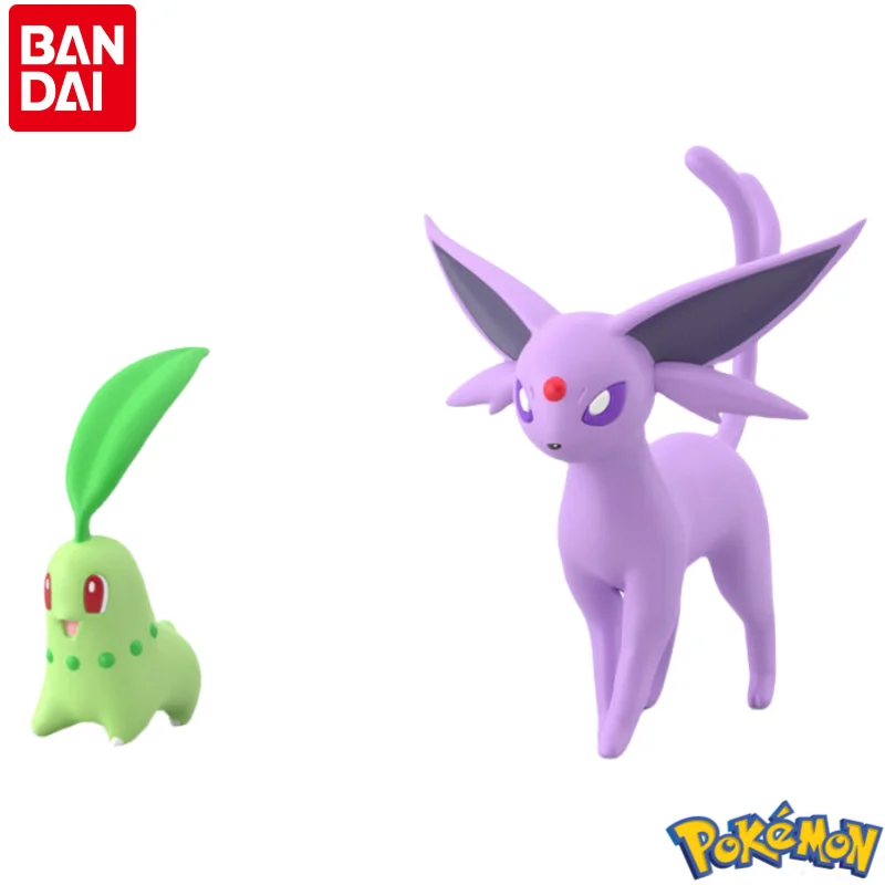 

In Stock Original Bandai 100% Genuine Banpresto Chikorita Espeon Figurine Model Ornaments Statue Holiday Gifts Anime Merchandise