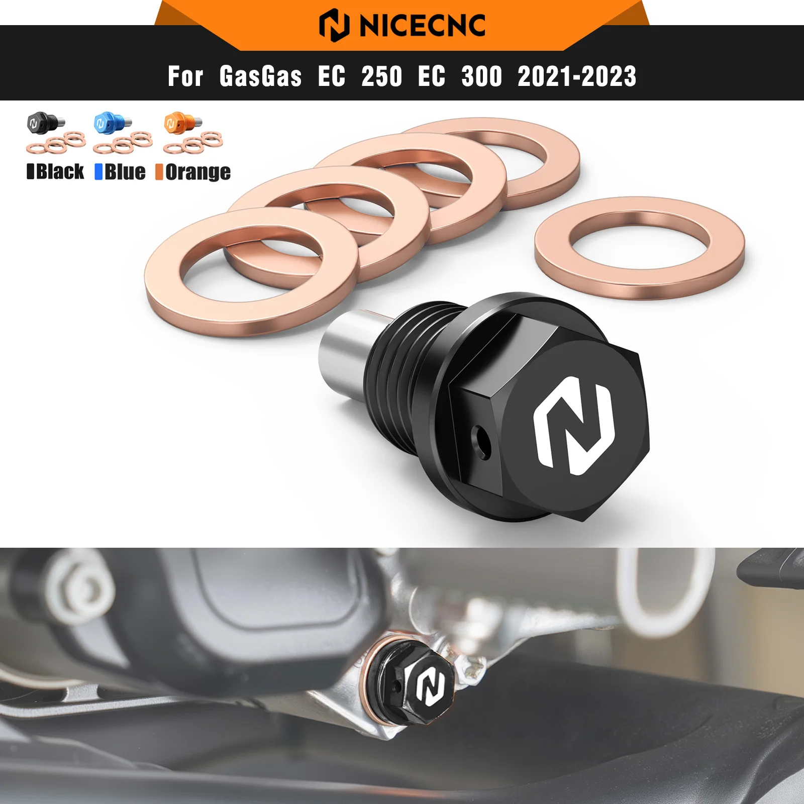 

NICECNC для KTM 690 Enduro R SMC R 2008-2025 Магнитный болт сливной пробки масла для Husqvarna 701 Enduro/Supermoto GasGas 700 SM/ES