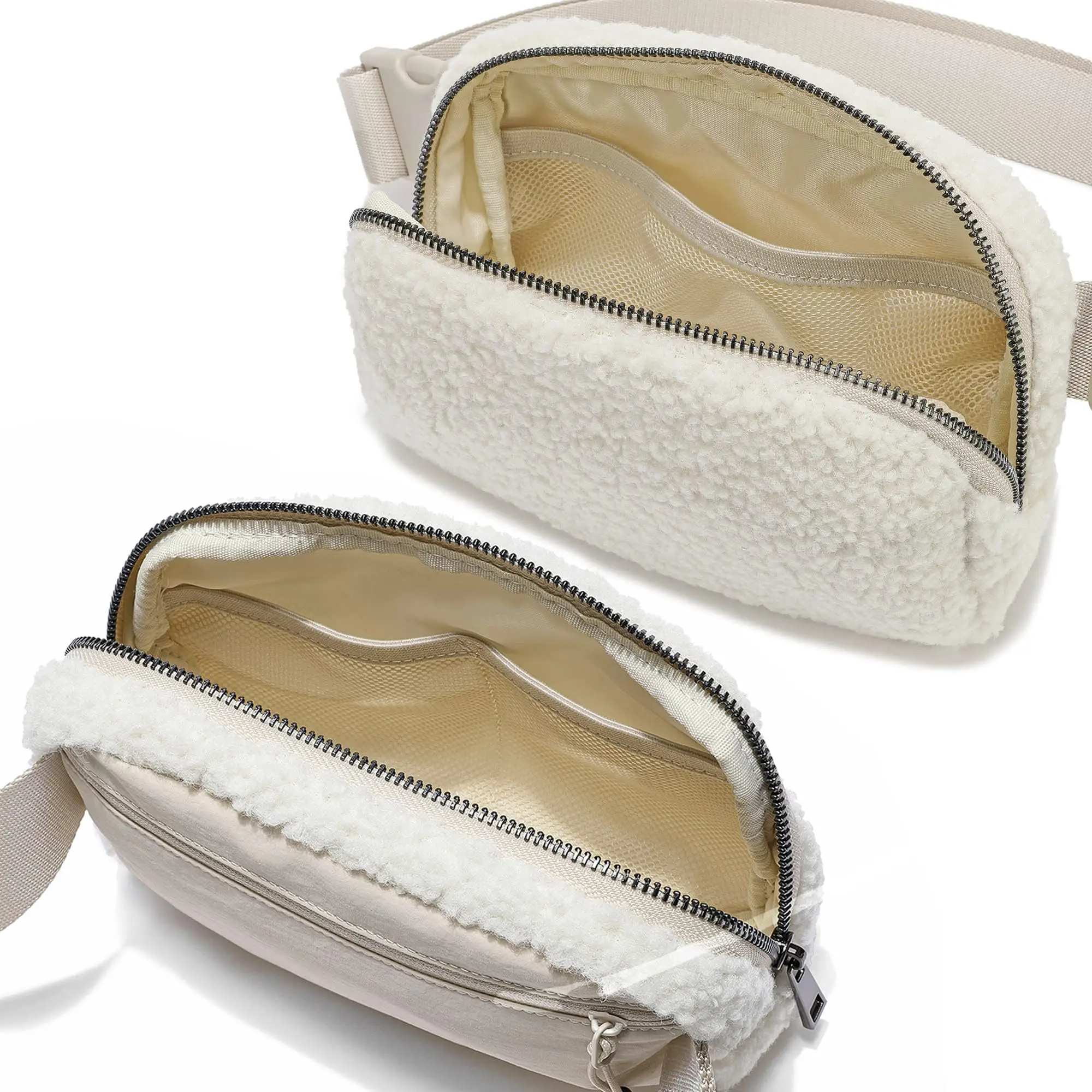 Mini Everywhere Belt Bag Fleece Sherpa Small  Fanny Pack  Crossbody Bags for Women Trendy Cute Waist Pouch Side Bag