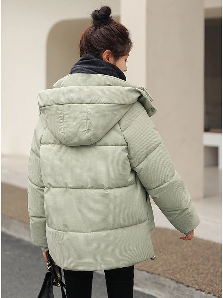 Warm White Duck Down Coat for Women 2023 New Fashion All-Match Student Simple Outerwear Winter Trendy Hooded Jackets