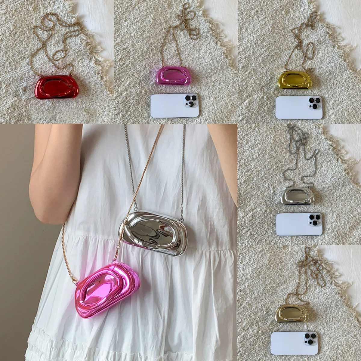 

Summer 2025 Luxury Designer Lipstick Mini Bags; Women's Fashion High-Quality Shell Crossbody Bags