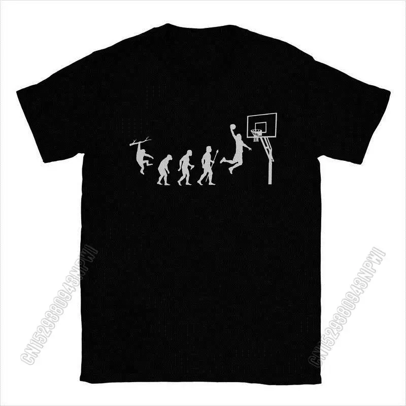 Men's Basketball Evolution Funny T Shirt Pure Cotton Clothing Novelty Chic Round Neck Tee Shirt Adult T-Shirts