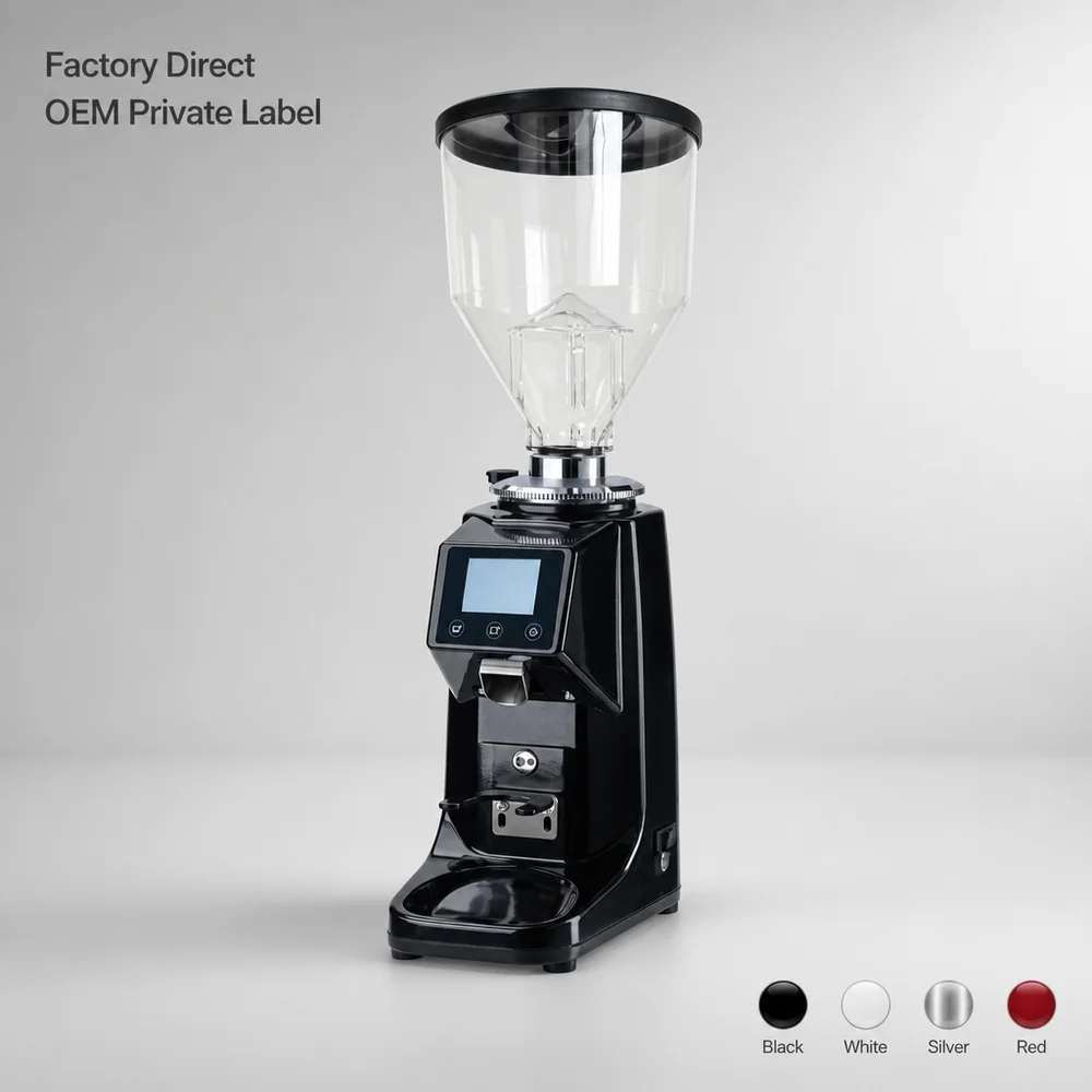 Coffee Grinder Manufacturer Multi-color Espresso Grinder 60mm Flat Burr Coffee Grinder for Restaurant