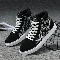 Men's Sneakers Fashion High Top Canvas Shoes Autumn New Casual Shoes for Men Lace Up Platform Vulcanized Shoes Big Size48 Tenis