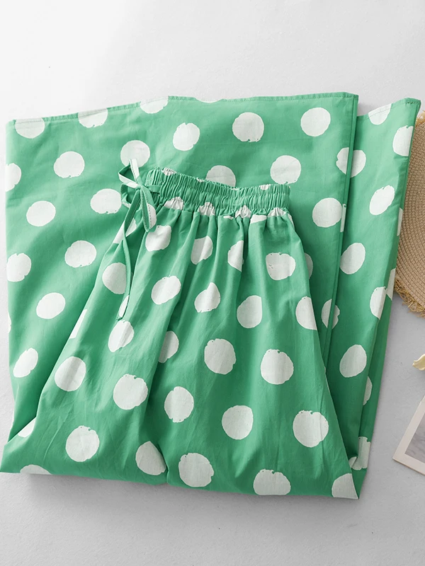 Retro Polka Dot Print High Waist A-Line Skirt Women's Summer New Artistic Forest System Slimming Midi Skirt City Commute
