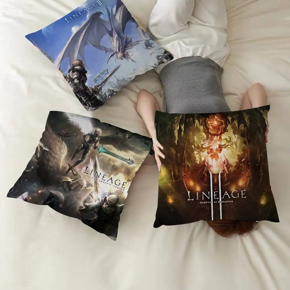 Game Lineage 2 Office Cushion Pillowcase Car Cushion Cover45X45CM Lumbar Pillowcase Sofa Pillowcover