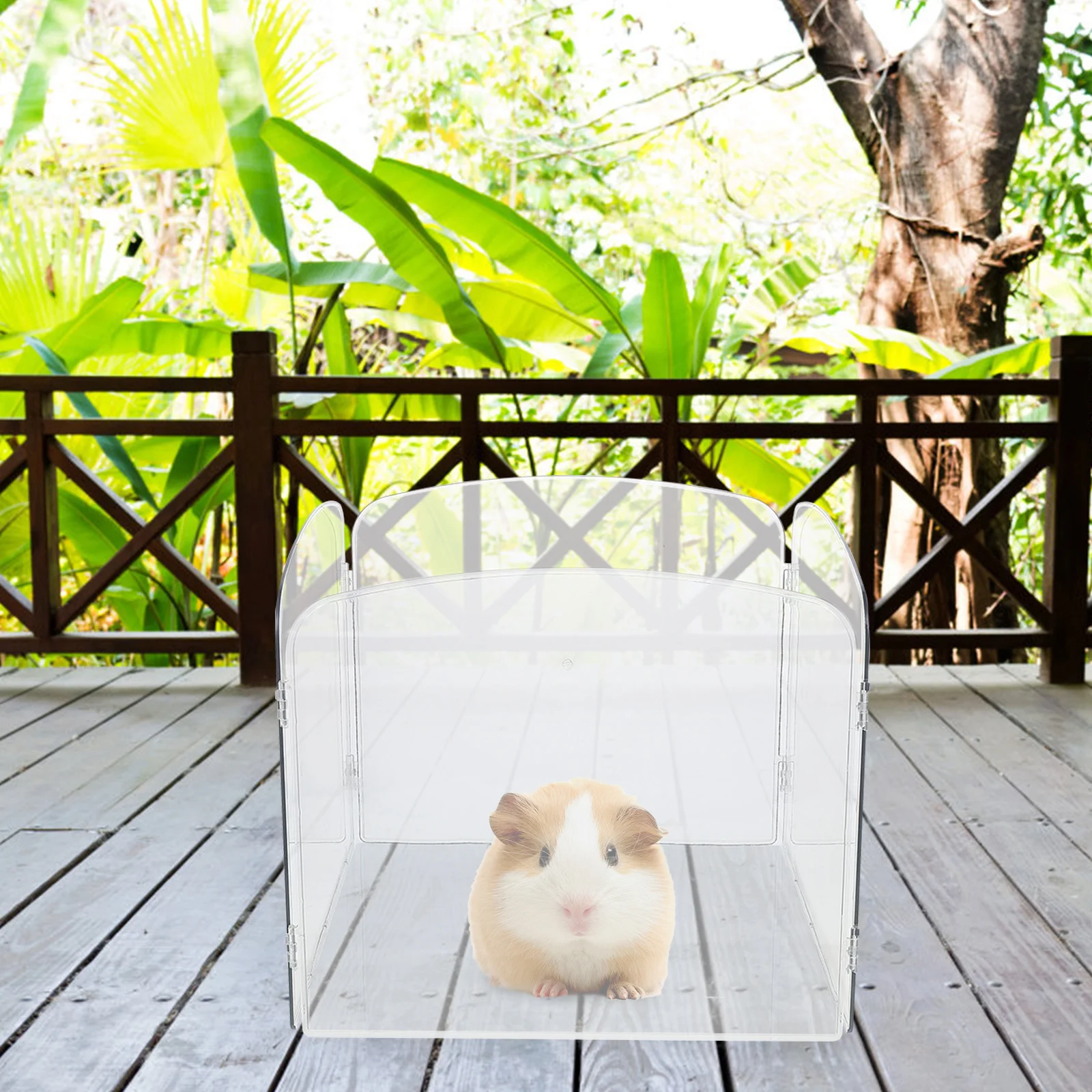 

1 Set Foldable Acrylic Hamster Fence Durable Pet Safety Barrier For Small Animals Indoor Exercise Playpen Guinea Pig Rabbit