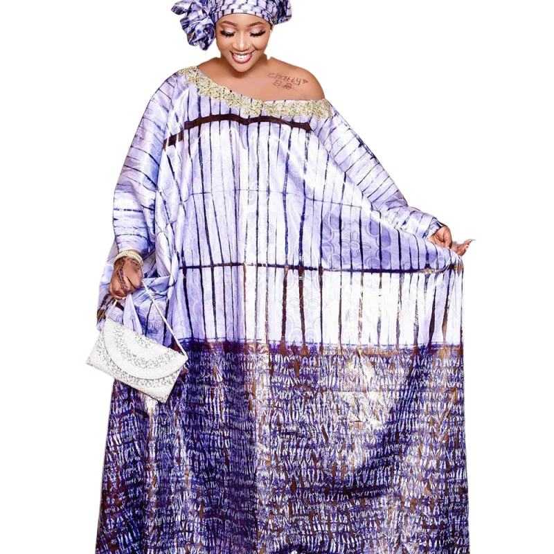 

Family gathering gown African printed long dress for seasonal wedding ceremonies