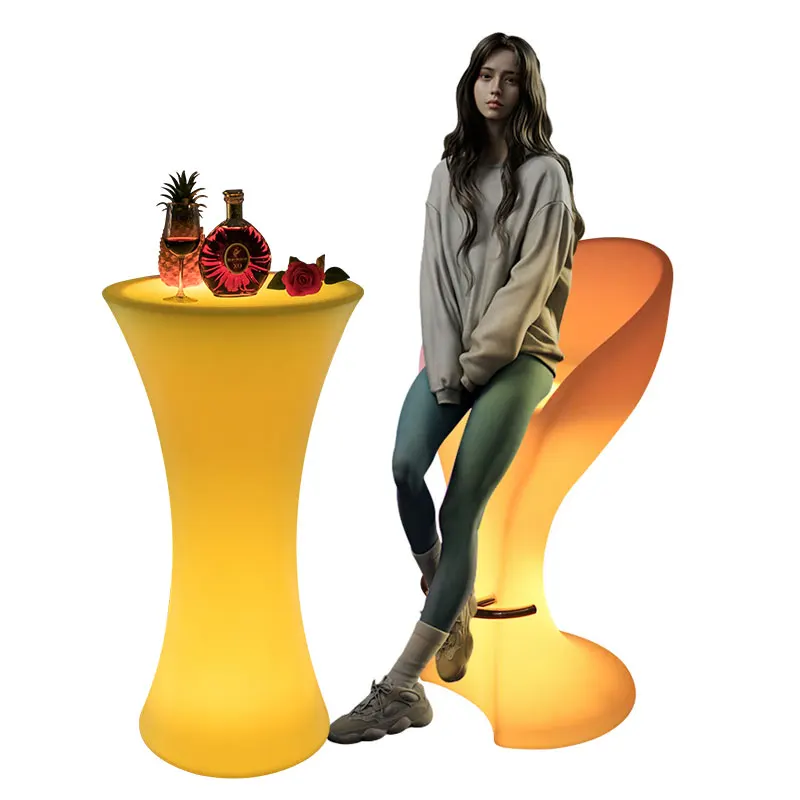 

Bar furniture set Party table Portable bar stool 16 color luminous cocktail table