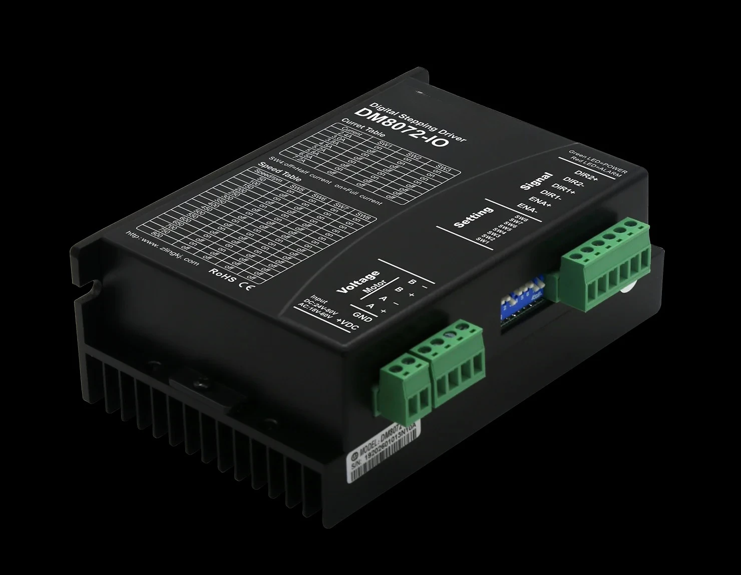 Low Vibration 2 Phase 34 80V DC 60V AC 2.4A-7.2A 800RPM IO Signal Control Stepper Motor Driver For Engraving Machine