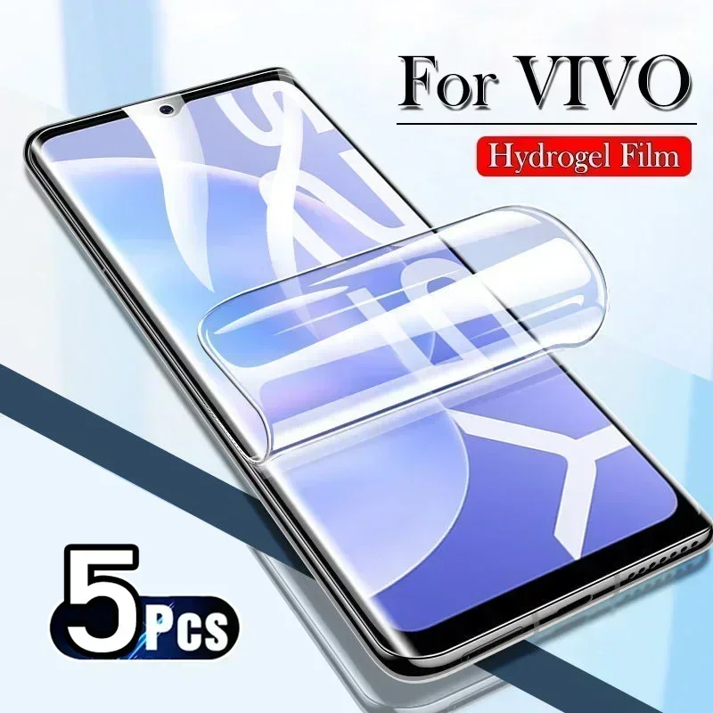 5PCS Hydrogel Film For VIVO X100 Ultra X80 X70 X50 X60 X90 Pro Plus Screen Protector For VIVO V30 V21 S12 IQOO 10 9 Pro Gel Film