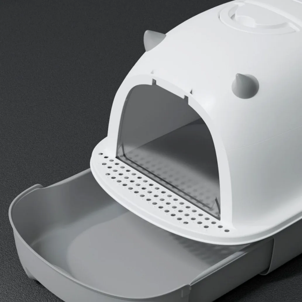 Caja de arena plegable cerrada para gatos y control olores - imagen 5
