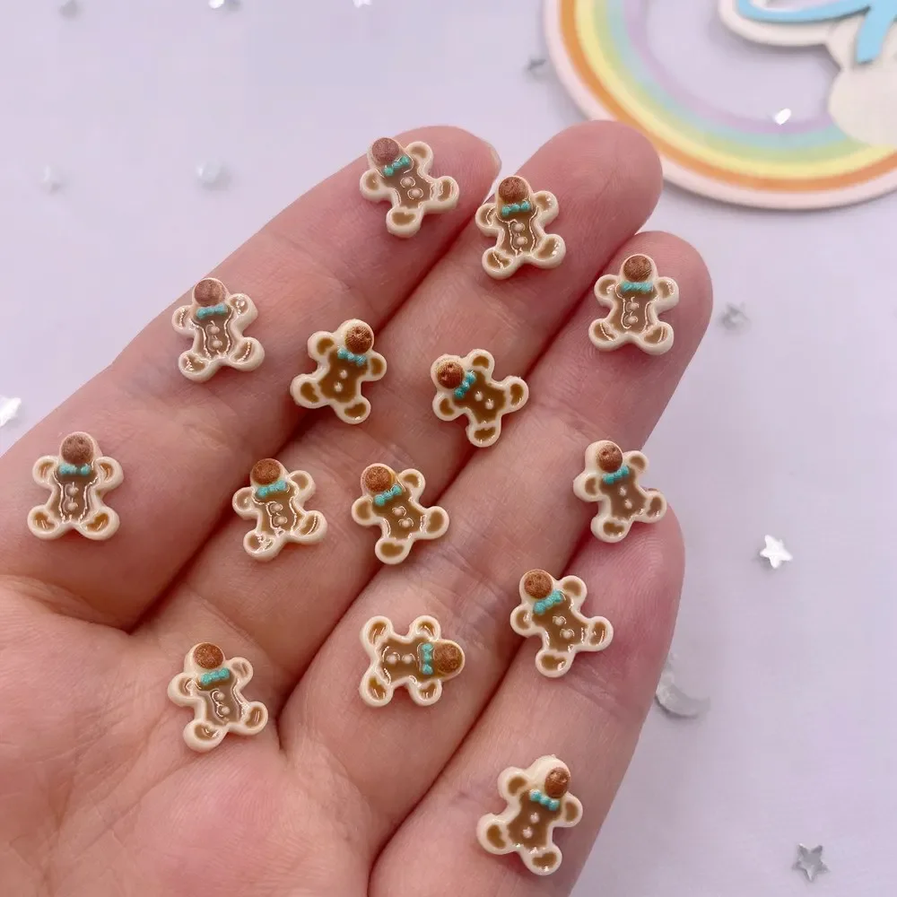 50 Stück Harz Mini Bunte Weihnachtsmann Schneemann Weihnachtsbaum Hirsch Figuren mit flacher Rückseite Nail Art DIY Scrapbook Zubehör Basteln – Detail 2