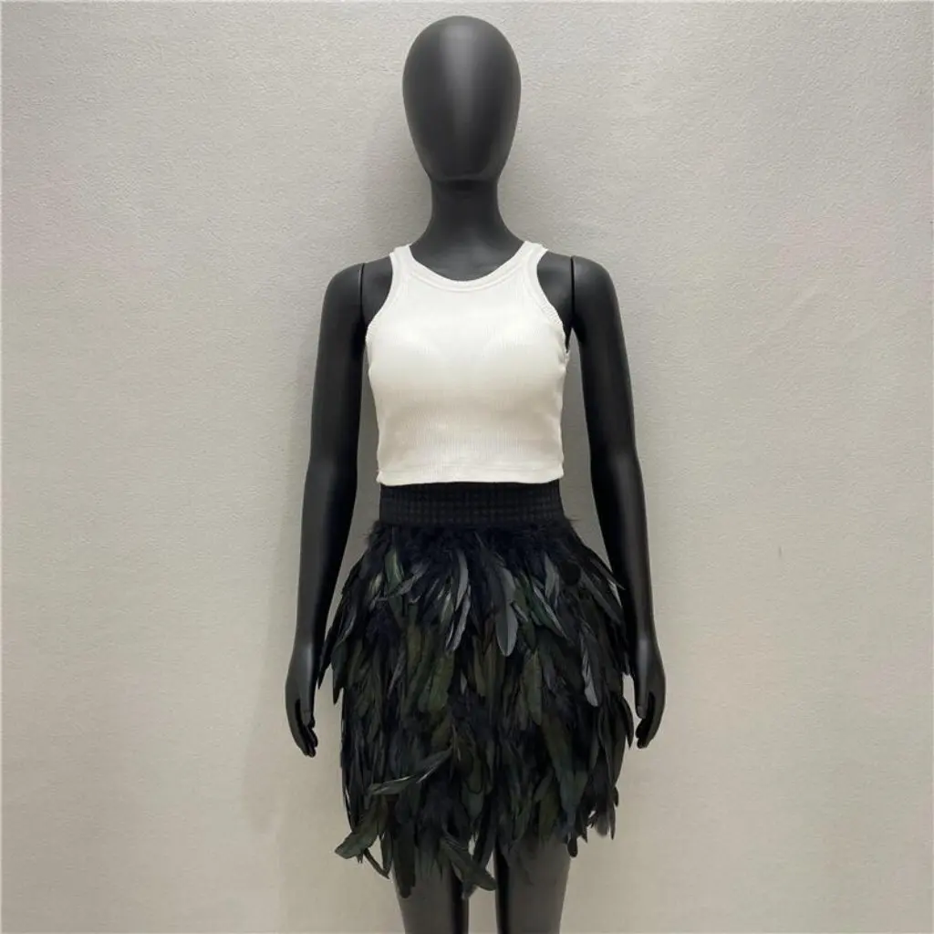 

Feather Skirt for Women European And American Fashion Masquerade Skirt Hot Sale on 11 Colors Available
