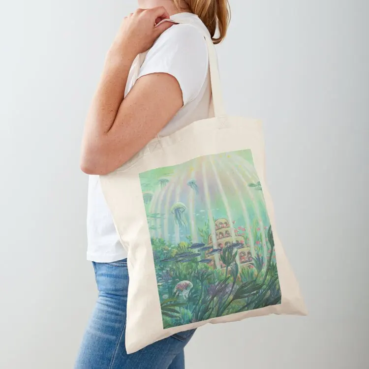 

Ponyo Painting Anime Underwater Tote Bag custom fabric bag shopping trolley bag shopping women