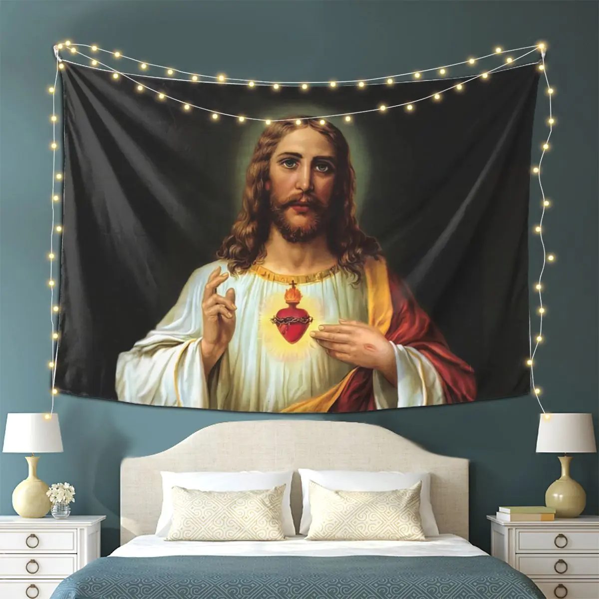 

Jesus Biblical References Tapestry Wall Hanging Aesthetic Home Decor Tapestries for Living Room Bedroom