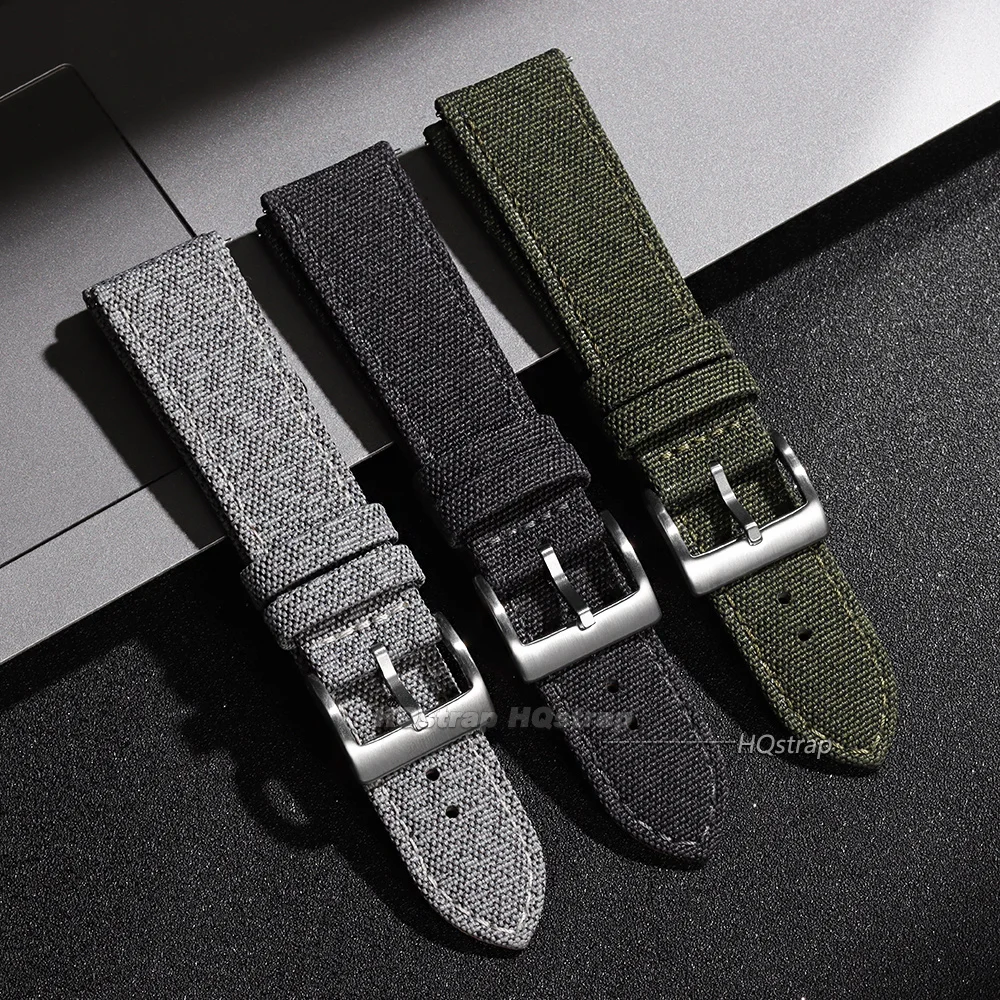 Nylon Leather Watch Strap 20mm 22mm for Rolex for Omega Universal Bracelet Quick Release Soft Sport Fabric Replacement Wristband