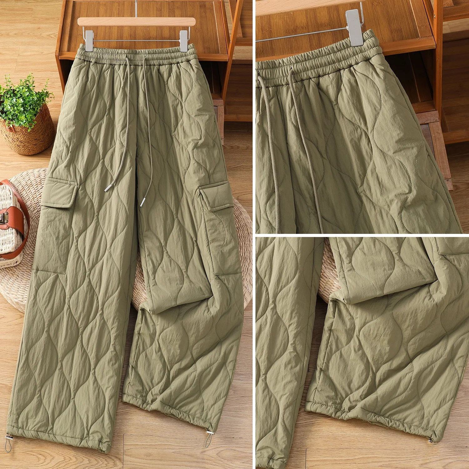 Lightweight Casual Cotton Pants for Women Winter Outdoor Cold Resistant Warmth Slim Fit Workwear Trousers Faionable Long Pants