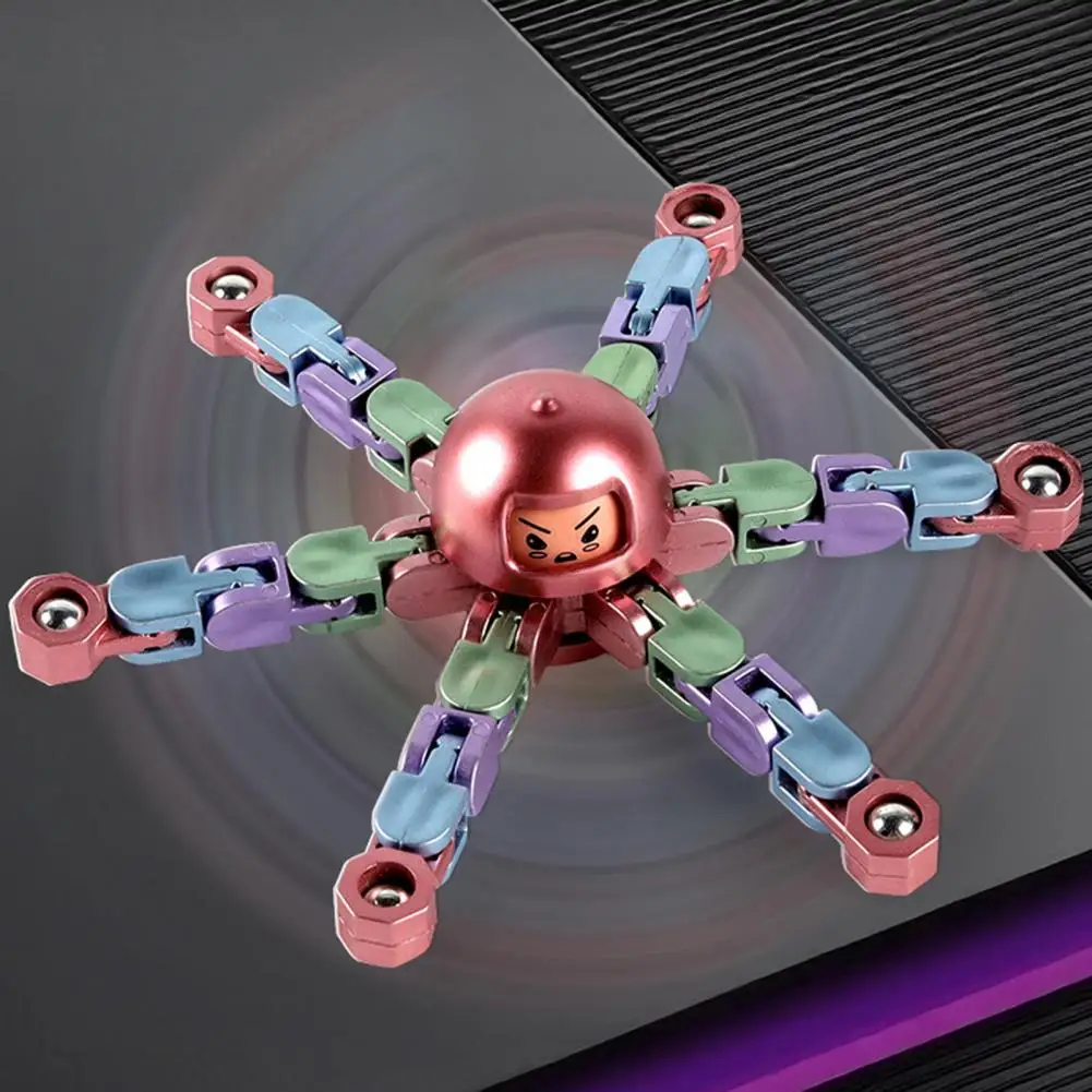 Fidget Spinner mécanique sensoriel Transformable du bout des doigts, jouet gyroscopique à main, chaîne de vélo, décompression rotative déformée