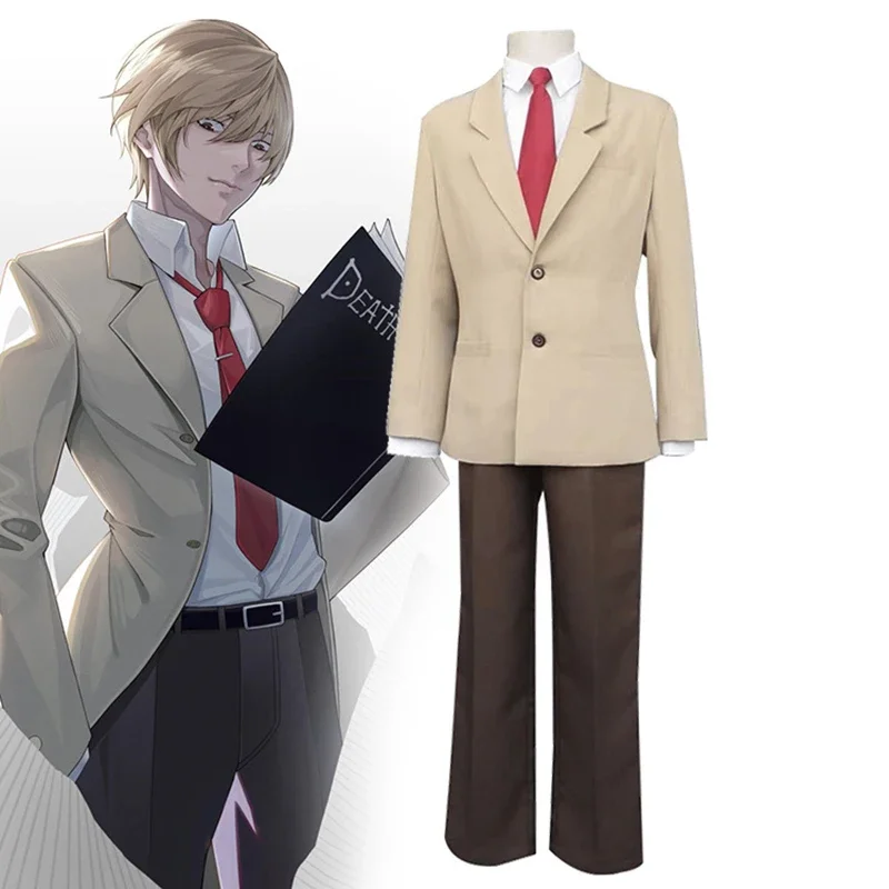 Anime DEATH NOTE Cosplay Costume Women Men Yagami Light School Uniform Comic-Con Role Play Costumes Coat Pants Suit кофта аниме