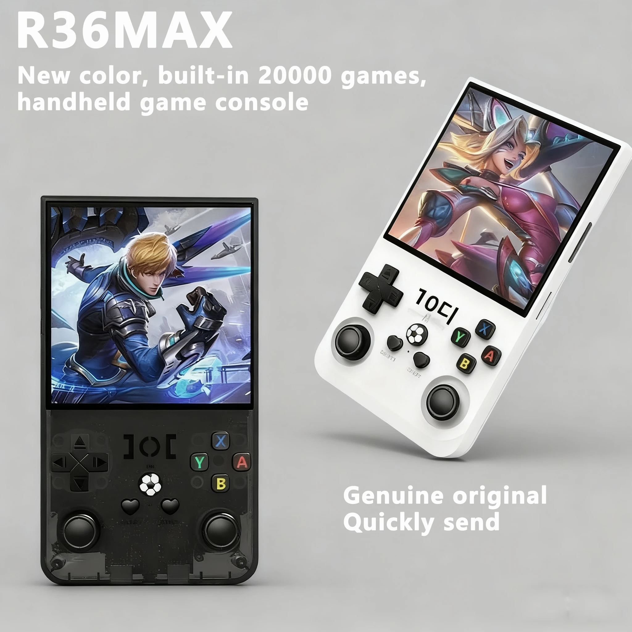 Konsol Game Genggam Retro 2026 R36MAX Layar HD 4'' Sistem Linux 128G Open Source Portabel