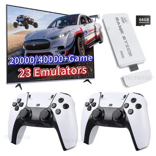 Consola de videojuegos M15 4K TV, 64G, 20000 juegos integrados, controlador inalámbrico, mando, reproductor de juegos portátil Retro