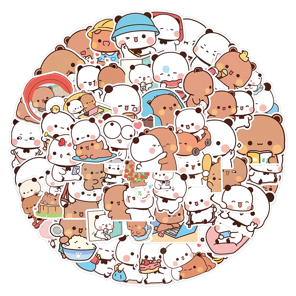 

10/30/50/100pcs Cute Cartoon Bubu and Dudu Stickers Kawaii Bear Anime Decals Waterproof DIY Laptop Phone Car Sticker Fun for Toy